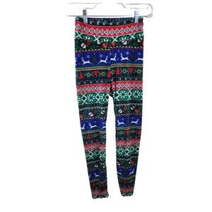 Derek Heart Juniors Size M Red Blue Christmas Soft Leggings